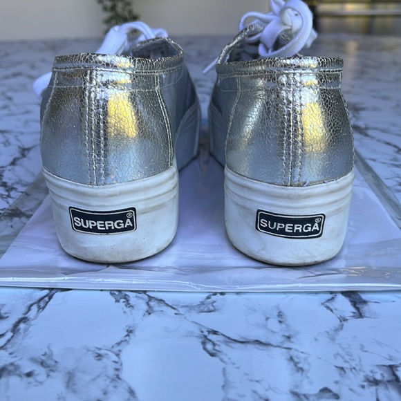 SUPERGA Plattform Gray/Silver Transparent Sneaker - Picture 4 of 7